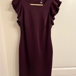 Tommy Hilfiger Plum Ruffle Sleeve Mini Dress